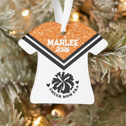 Personalisierte Orangen- und Schwarzkäfer-Mama Ornament (Baum)