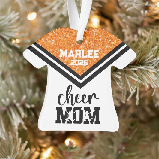 Personalisierte Orangen- und Schwarzkäfer-Mama Ornament (Baum)