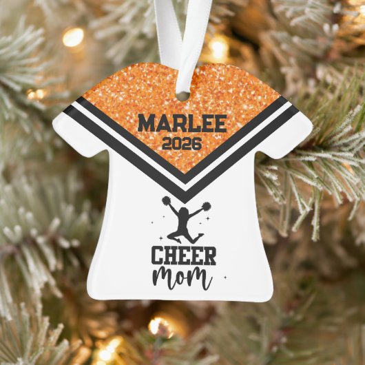 Personalisierte Orangen- und Schwarzkäfer-Mama Ornament (Baum)