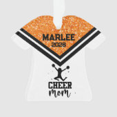 Personalisierte Orangen- und Schwarzkäfer-Mama Ornament (Vorderseite)