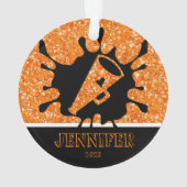 Personalisierte Orangen- und Schwarzkopfdekoration Ornament (Rückseite)