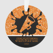 Personalisierte Orangen- und Schwarzkopfdekoration Ornament (Vorderseite)