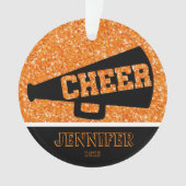 Personalisierte Orangen- und Schwarzkopfdekoration Ornament (Vorderseite)