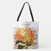 Personalisierte Orangenblume und Libellen Tasche (Vorderseite)