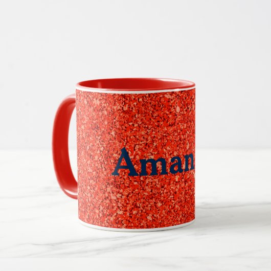 Personalisierte Orangenfarbe Tasse (Vorderseite Links)