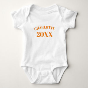 Personalisierte Orangenjahrnummer niedlich Baby Strampler