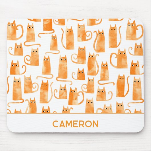 Personalisierte Orangenkatze Mousepad (Vorne)