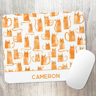 Personalisierte Orangenkatze Mousepad