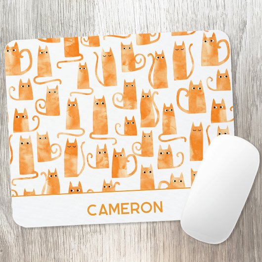 Personalisierte Orangenkatze Mousepad