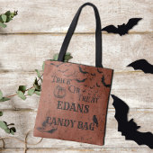 Personalisierte Orangenkids Trick oder Candy Tasche