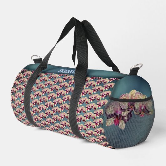 Personalisierte Orchid-Blume Duffle Bag (Rechte Ecke)