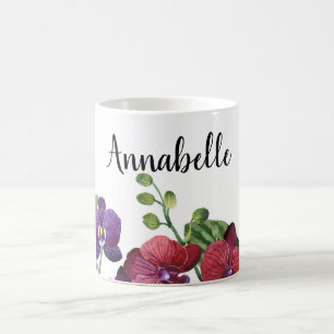 Personalisierte Orchideen-Tasse Kaffeetasse