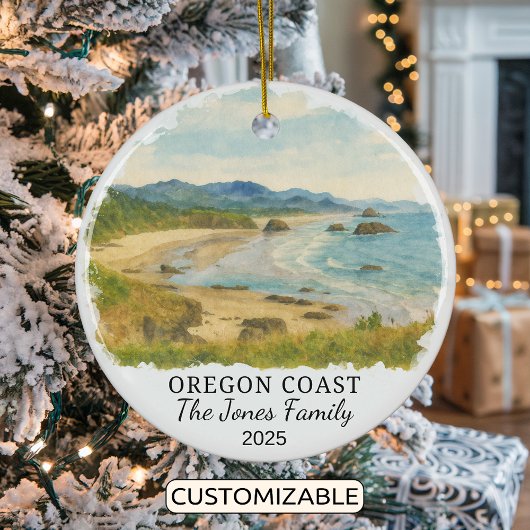 Personalisierte Oregon Coast Ornament, Oregon Keramik Ornament