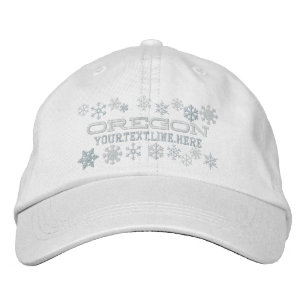 Personalisierte Oregon Winterschneeflocken Bestickte Kappe