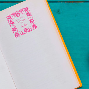 Personalisierte orientalische Blume Dieses Buch ge Permastempel