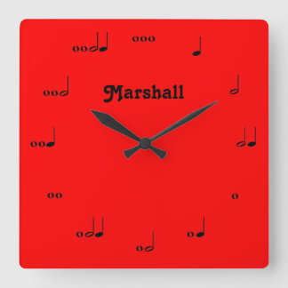 Personalisierte Original-Musiknote-Uhr Quadratische Wanduhr