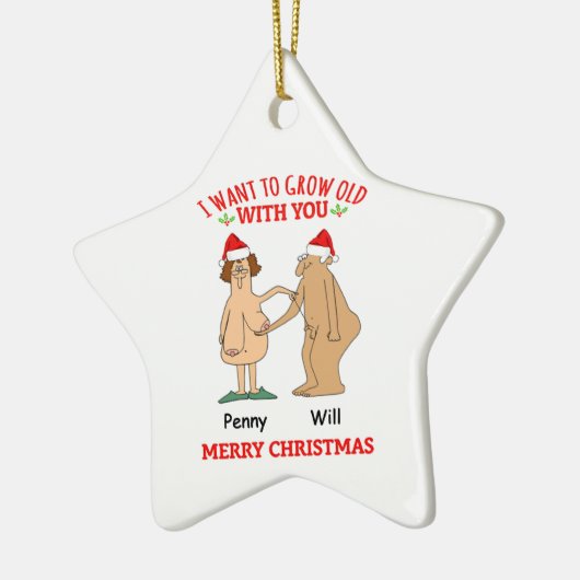 Personalisierte Ornament Alter Paar Wollte ich zu  (Links)