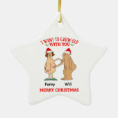 Personalisierte Ornament Alter Paar Wollte ich zu (Hinten)