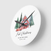 Personalisierte Ornamente zu Weihnachten Neue Zuha Runde Wanduhr (Winkel)