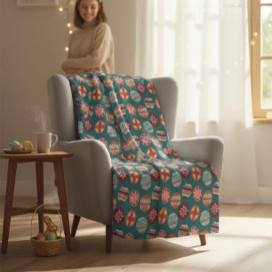Personalisierte Oster-Ei-Familiennamensdecke Fleecedecke