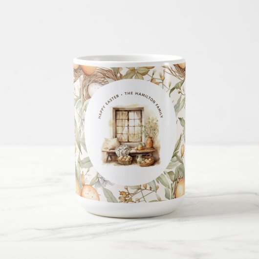 Personalisierte Osterbeige Kaffeetasse (Mittel)