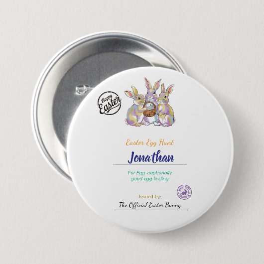 Personalisierte Osterei-Kellerei für Kinder Button (Vorne & Hinten)