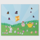 Personalisierte Ostereier Hundeschlitten Bunny Chi Geschenkpapier (Flach)