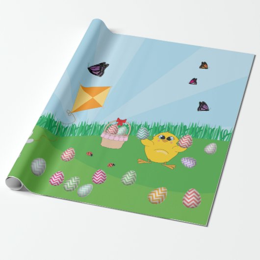 Personalisierte Ostereier Hundeschlitten Bunny Chi Geschenkpapier (Ungerollt)