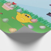 Personalisierte Ostereier Hundeschlitten Bunny Chi Geschenkpapier (Ecke)