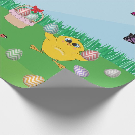 Personalisierte Ostereier Hundeschlitten Bunny Chi Geschenkpapier (Ecke)