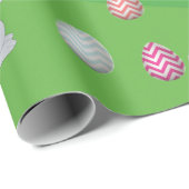 Personalisierte Ostereier Hundeschlitten Bunny Chi Geschenkpapier (Rolleneckpunkt)