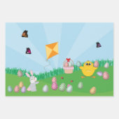 Personalisierte Ostereier Hundeschlitten Bunny Chi Geschenkpapier Set (Vorderseite)