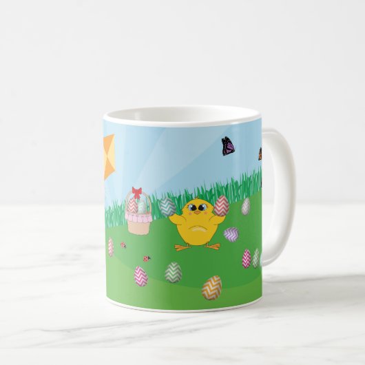 Personalisierte Ostereier Hundeschlitten Bunny Chi Kaffeetasse (VorderseiteRechts)