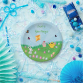 Personalisierte Ostereier Hundeschlitten Bunny Chi Pappteller (Party)