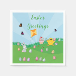 Personalisierte Ostereier Hundeschlitten Bunny Chi Serviette