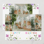 Personalisierte Osterfoto-Collage-Flachkarte Feiertagskarte (Vorne/Hinten)