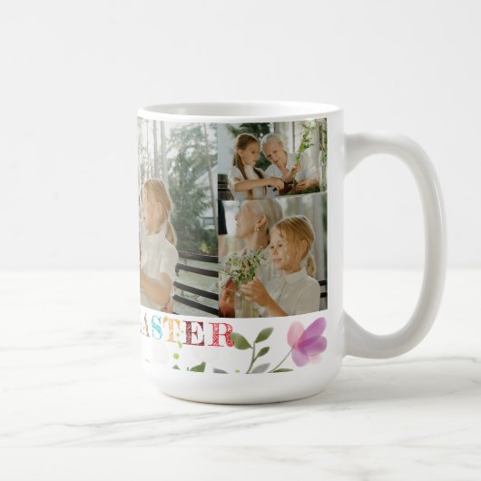Personalisierte Osterfoto-Collage-Tasse Kaffeetasse (Rechts)