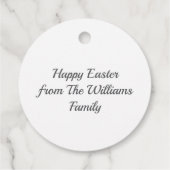 Personalisierte Ostergeschenkanhänger Grauer Oster Geschenkanhänger (Rückseite)