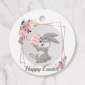 Personalisierte Ostergeschenkanhänger Grauer Oster Geschenkanhänger (Vorderseite)