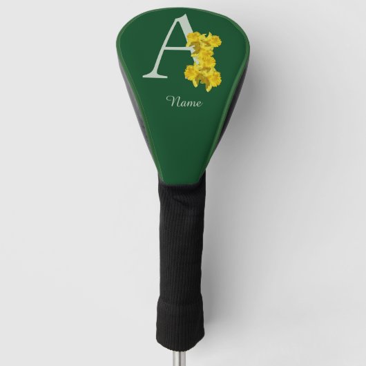 Personalisierte Osterglocken-Monogramm-Initiale A Golf Headcover (Vorderseite)