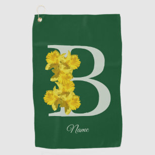 Personalisierte Osterglocken-Monogramm-Initiale B Golfhandtuch