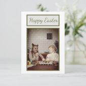 Personalisierte Ostergraukarte - Wünsche hinzufüge (Stehend Vorderseite)