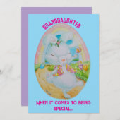 Personalisierte Ostergrußkarte der Enkelin Feiertagskarte (Vorne/Hinten)