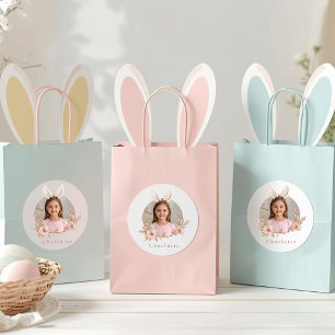 Personalisierte Osterhasen-Foto-Aufkleber für Kind Runder Aufkleber