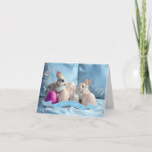 Personalisierte Osterkarte Zwei Kaninchen & Ostere Karte (Vorderseite)