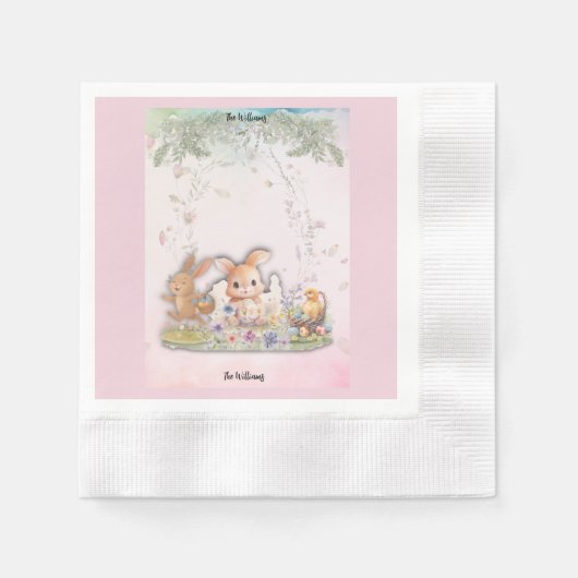 Personalisierte Ostern Brunch Papier Servietten (Vorderseite)