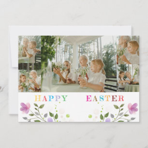 Personalisierte Ostern-Foto-Collage-Flachkarte Feiertagskarte