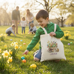Personalisierte Ostern mit süßen Hasen Tragetasche