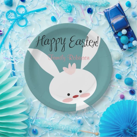 Personalisierte Osterpapier-Teller Niedlich Bunny Pappteller (Party)