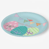 Personalisierte Osterpapier-Teller Niedlich Eier Pappteller (Schrägansicht)